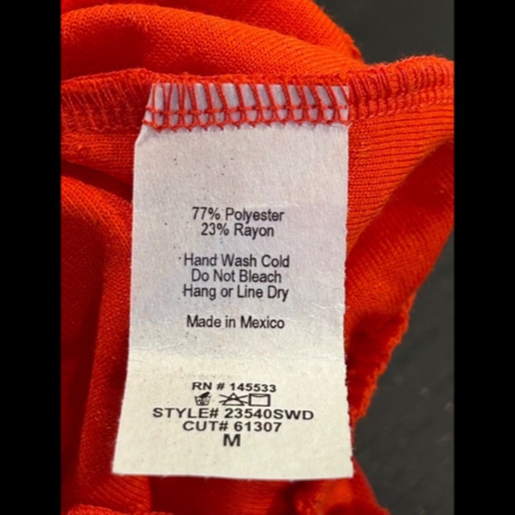 W5 Anthropologie Orange Sleeveless Swiss Dot High Neck Blouse Size M - NWT - Picture 12 of 13